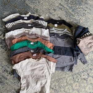 Striped and Solid Kids T-Shirts and Short Set